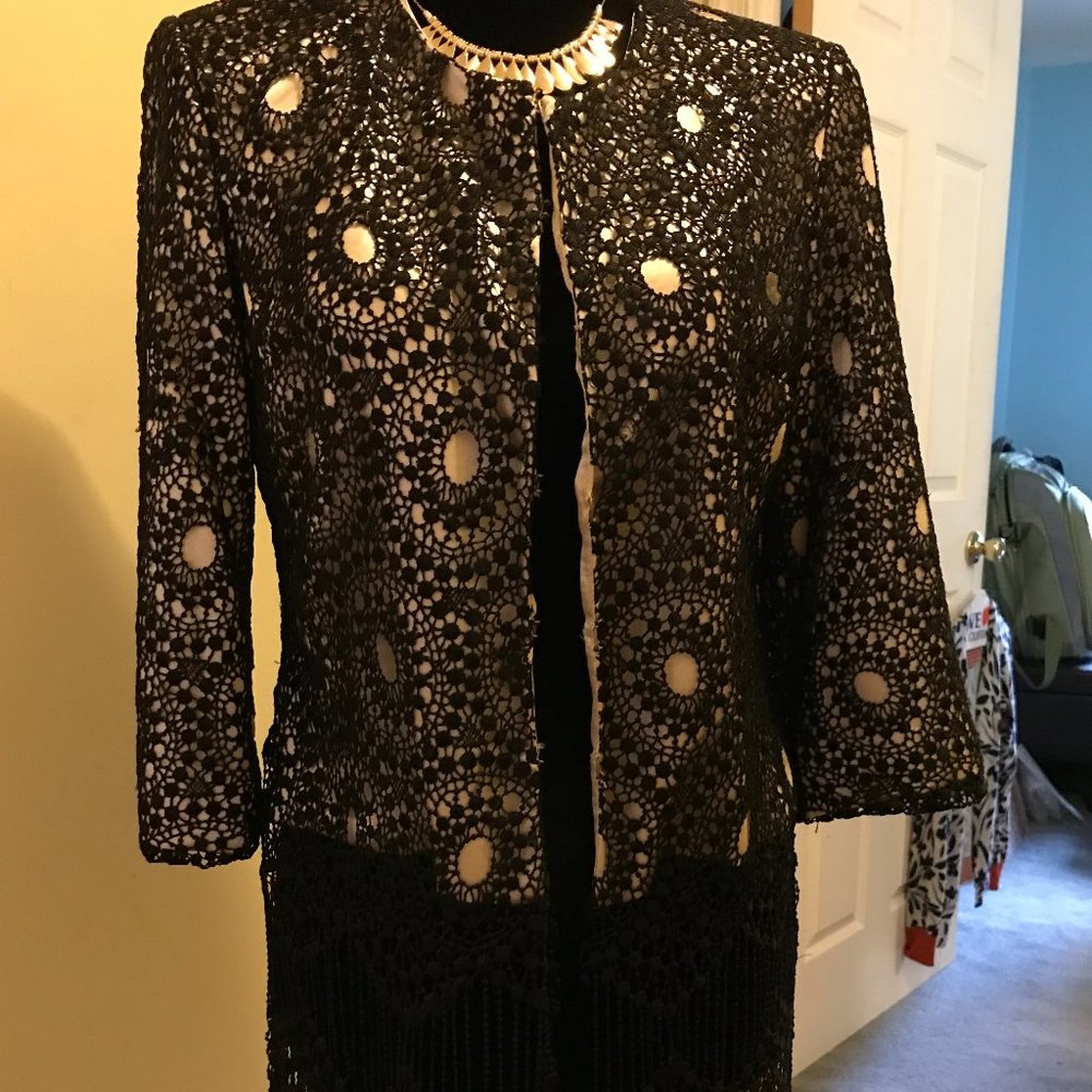 Boston Proper Black Beaded Jacket - Size 4 - Never worn.
